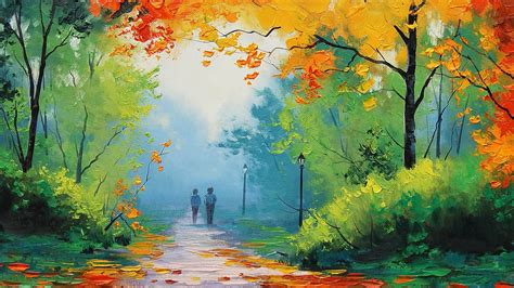 The paint pour style is a cool, modern approach to utilizing colors. nature, Graham Gercken, Painting, Fall, Path Wallpapers HD ...
