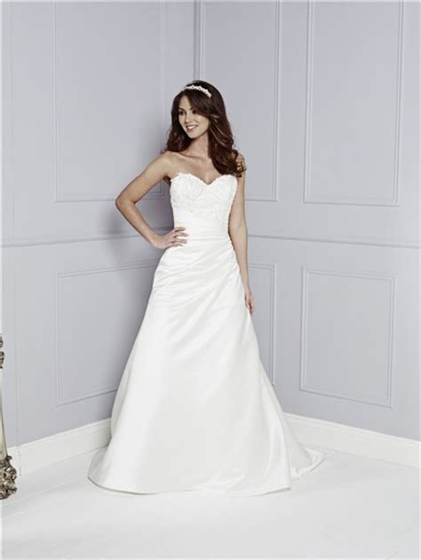 Keep in mind, bustles are. A Line Strapless Sweetheart Ruched Satin Lace Beaded ...