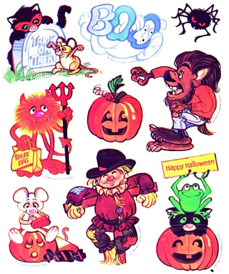 1980 Hallmark Halloween Stickers Vintage Halloween Cards Vintage