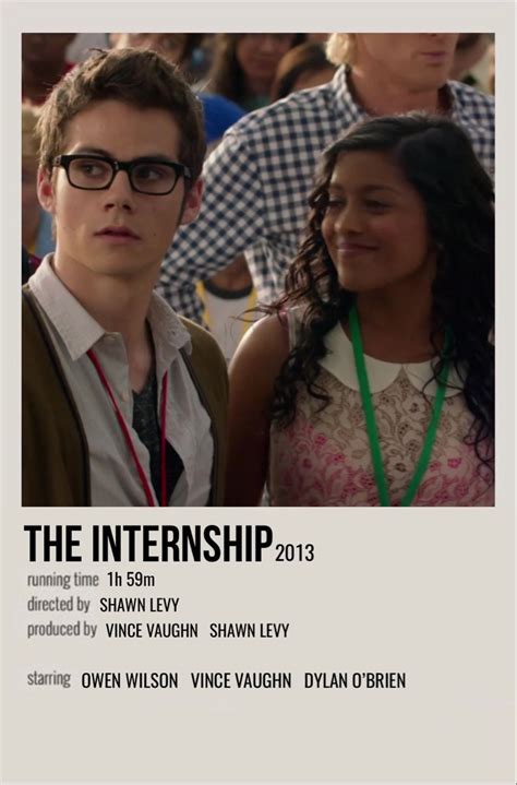A Poster For The Internship 2013 Shows Two People Standing Next To Each Other And Smiling