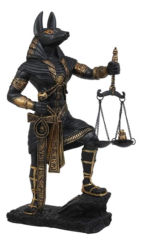 this detailed statue of anubis with the scales of justice measures 10 tall 6 wide and 3 25