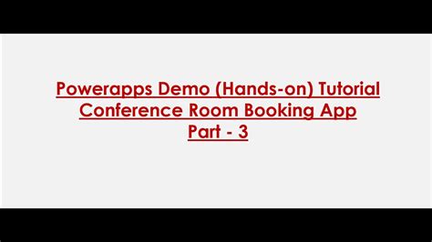 Powerapps Demo Hands On Tutorial Conference Room Booking App Part