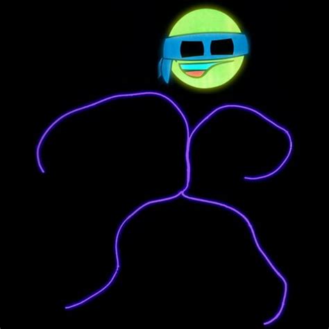 Glowcity Light Up Ninja Emoji Stick Figure Costume Purple Medium 5 6