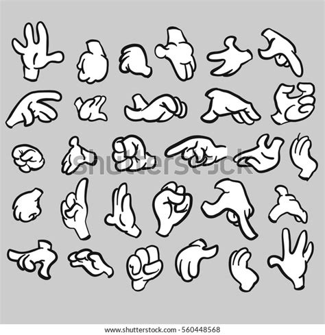 Cartoon Hands Gesture Collection Filled Hand Stock Vector Royalty Free