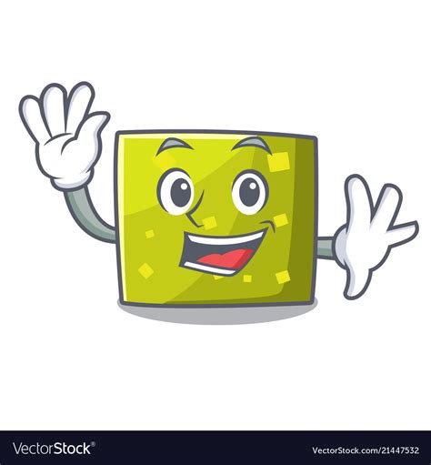 Waving Square Character Cartoon Style Royalty Free Vector