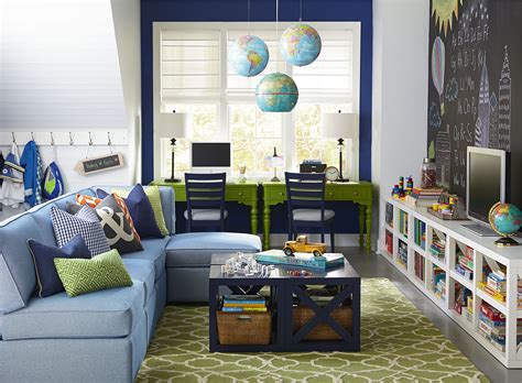 Custom built ins and daybed create a great place to hang out with the kids and a comfortable space for an overnight bold green walls behind the tv flanked by fun white pendant lights complete the look. Pin on Great Idea!