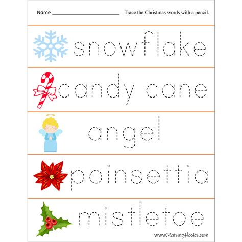 Huge pack of free printable christmas worksheets with super cute clipart! Christmas Tracing Worksheets - Raising Hooks