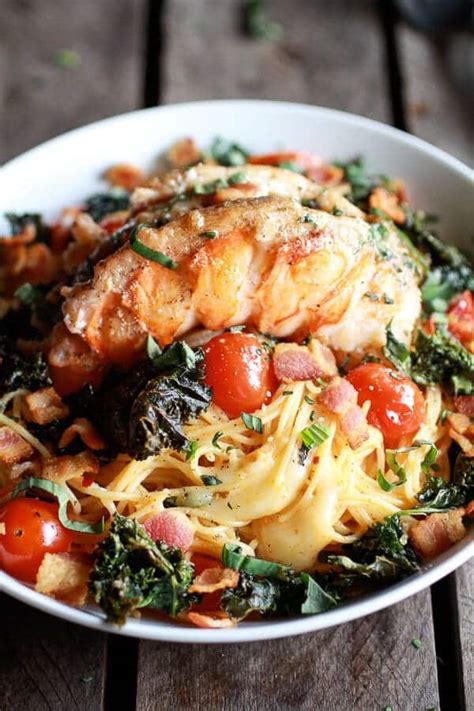 Brown Butter Lobster Bacon Crispy Kale And Fontina Pasta Half