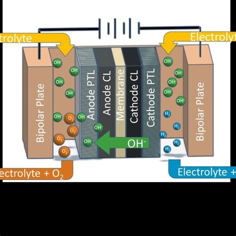 Schematic Of An Anion Exchange Membrane Water Electrolyzer It