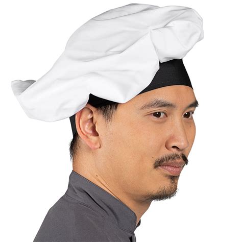 Uncommon Chef White Black Customizable Poplin Chef Hat 0100