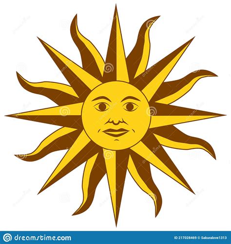 Scandinavian Print Or Poster With Cute Smiling Sun Icons Illustration