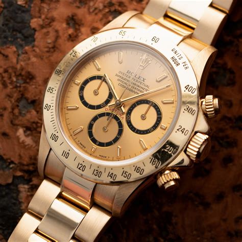 18k Yellow Gold Rolex Perpetual Daytona Ref 16528 Inverted 6 Rolex