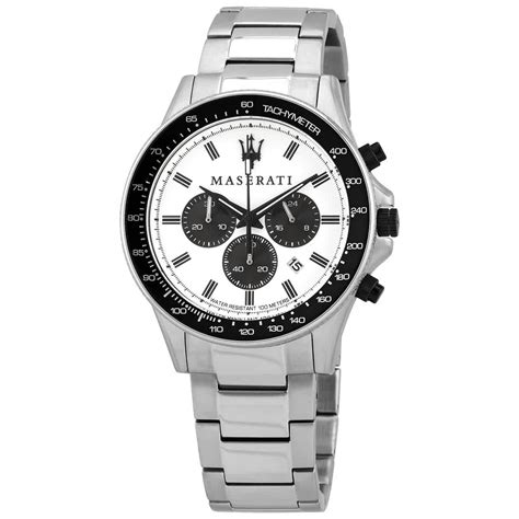 Maserati Sfida Chronograph Quartz White Dial Mens Watch R8873640003