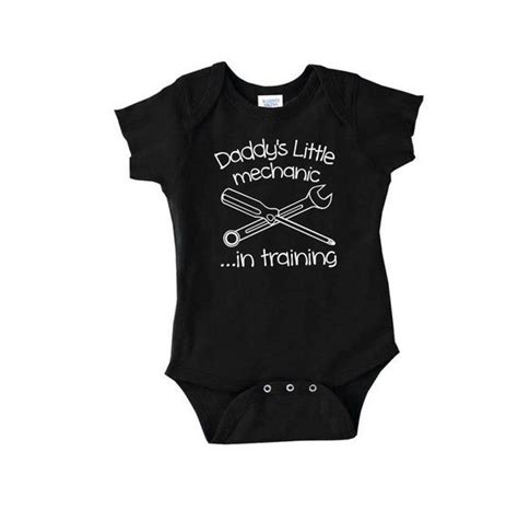 Daddys Little Mechanic In Training Cute Funny Baby Onepiece Snapbottom