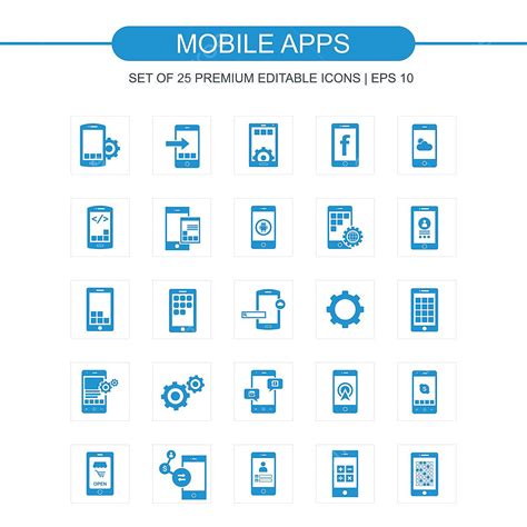 Mobile App Vector Hd Images Mobile Apps Icons Set Mobile Icons Icon