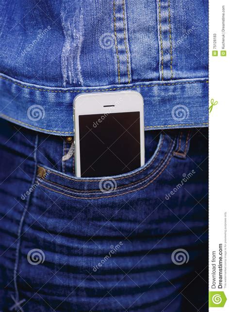 Smartphone In Everyday Life Phone In Jeans Pocket Stock Image Image