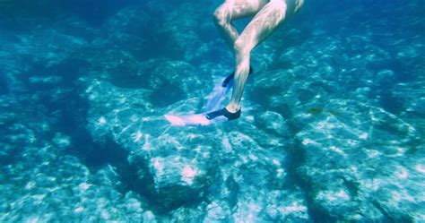Close Up Of Womans Legs Underwater While Swimming In Ocean Stock Footagelegsunderwaterclose