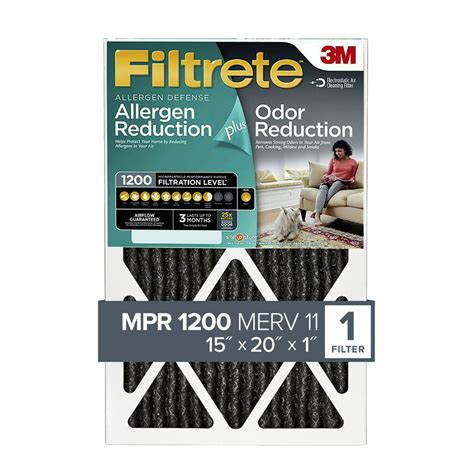 Filtrete 15x20x1 Allergen Plus Odor Reduction Hvac Furnace Air Filter