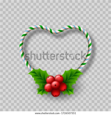 Christmas Transparent Background Heartshaped Frame Made Stock Vector