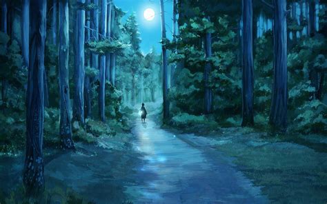 View Scenery Anime Forest Background Night Pics Bondi Bathers