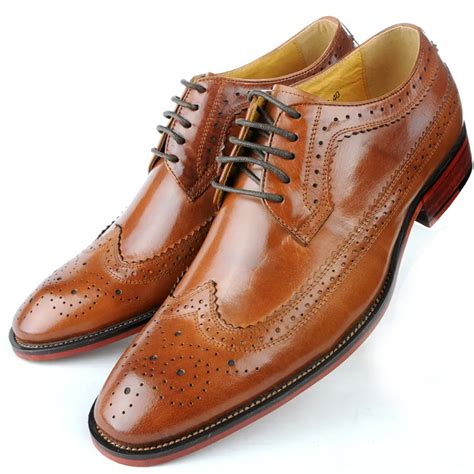 Genuine Leather Mens Derby Shoes Classic Oxfords Wedding Dress Shoes