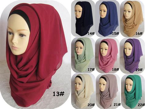 Wholesale Plain Women Dubai Muslim Scarf Solid Color Cotton Infinity