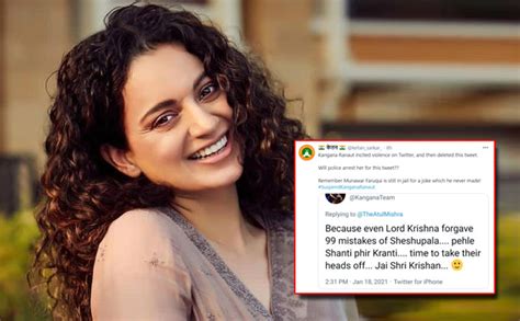 Kangana Ranauts Twitter Ac Suspended After An Alleged Violence Inciting Tweet A Portion Read