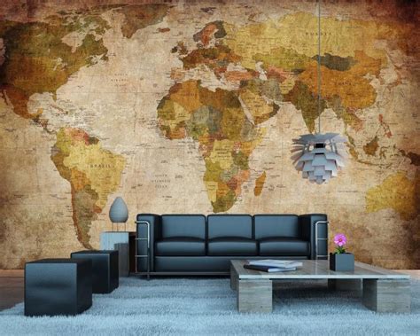 34 World Map Wall Mural Maps Database Source