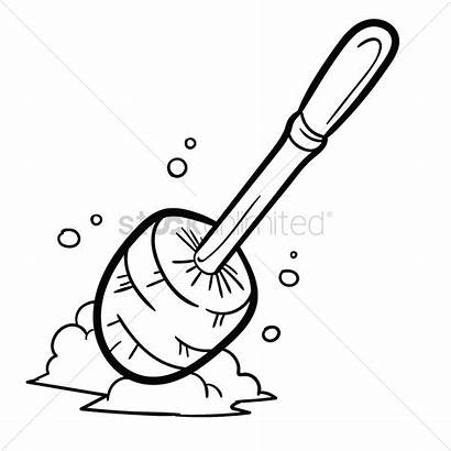 Toilet Brush Clipart Clean Bowl Vector Drawing