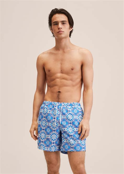 Printed Swimsuit Men Mango Outlet Usa