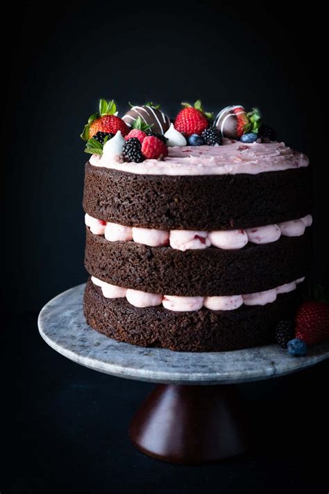 1.10 pale pink wedding cake. Chocolate Cake with Strawberry Buttercream | wyldflour