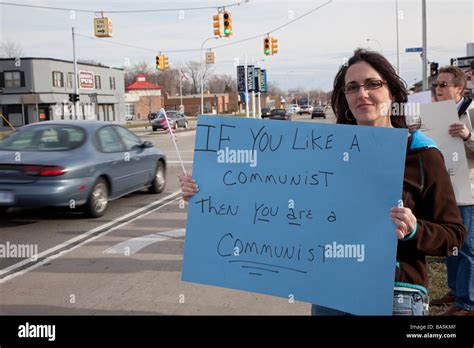 St Clair Shores Michigan Tax Protesters At A Tea Party On Income Tax