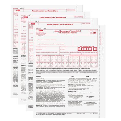 Buy 1096 Transmittal 2022 Tax Forms 25 Pack Of 1096 Summary Laser