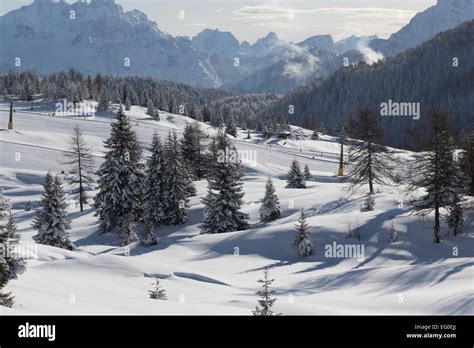 Panorama Of The Alpes At The Passo San Pellegrino Val Di Fassa In