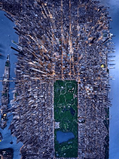 Birds Eye View Of Central Park And Manhattan New York City City