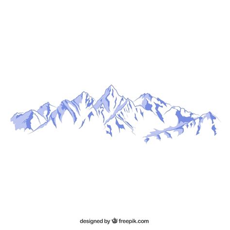 Premium Vector Snowy Mountains Illustration