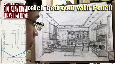 How To Draw A Simple Bedroom In One Point Perspective Vẽ Phòng Ngủ Với