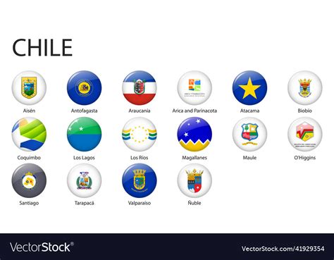 All Flags Of Regions Of Chile Royalty Free Vector Image
