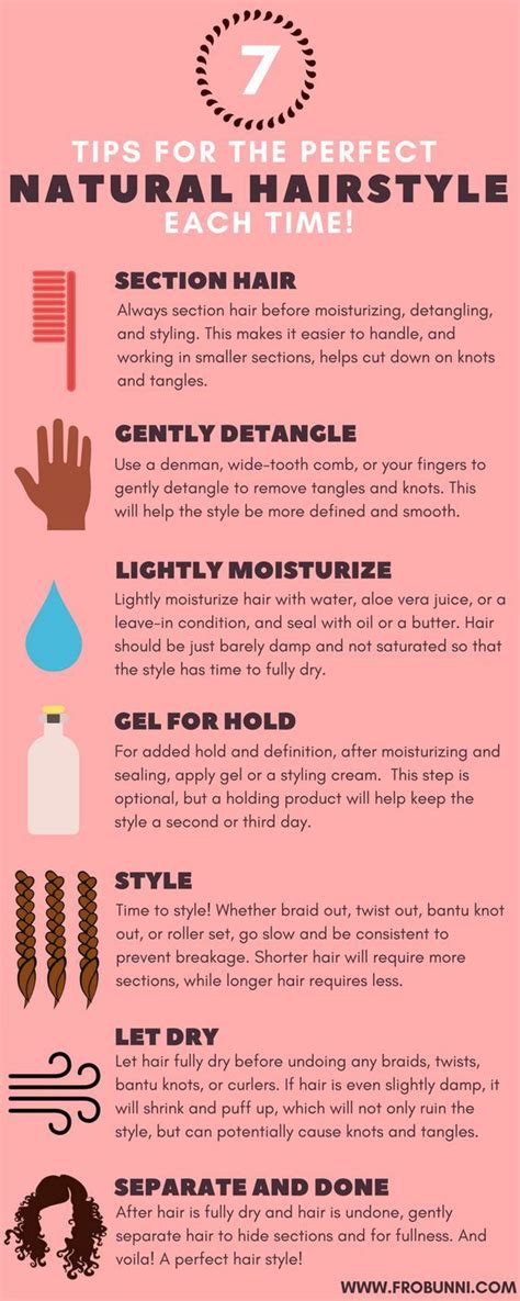 While building a natural hair care routine takes time, it's not rocket science when building a black hair care routine, the first thing you'll need to realize is one simple rule: 7 Tips for a Perfect Natural Hairstyle | Natural hair ...