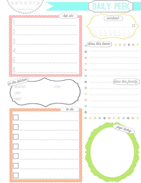 Free Printable Cute Daily Planner Template Printable Templates
