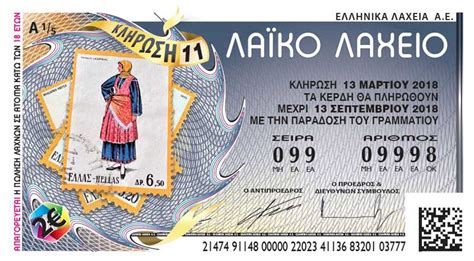 Το λαϊκό λαχείο διατίθεται από το δίκτυο λαχειοπωλών και τα πρακτορεία οπαπ σε όλη την ελλάδα. ΛΑΙΚΟ ΛΑΧΕΙΟ | Κλήρωση Λαϊκού Λαχείου ΔΕΣ ΑΝ ΚΕΡΔΙΣΕΣ ...