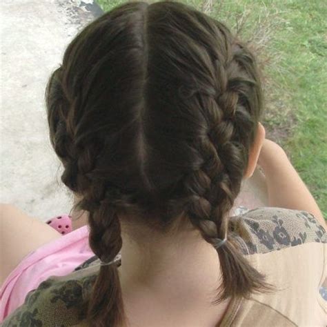 When i braid my own hair, i like to hold the hair like this, also called overhand. How to Make Two French Braids By Yourself # ...