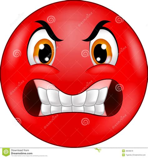 Cartoon Angry Smiley Emoticon Stock Vector Image 46948579