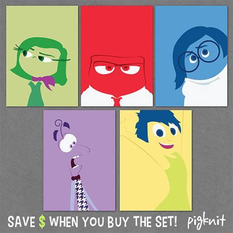 5x7 Inside Out Wall Art Inside Out Emotions Inside Out Movie Art