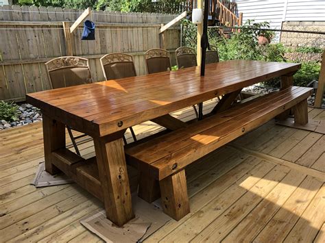 Made A 12 Outdoor Dining Tableseats 4 During Covid Rwoodworking