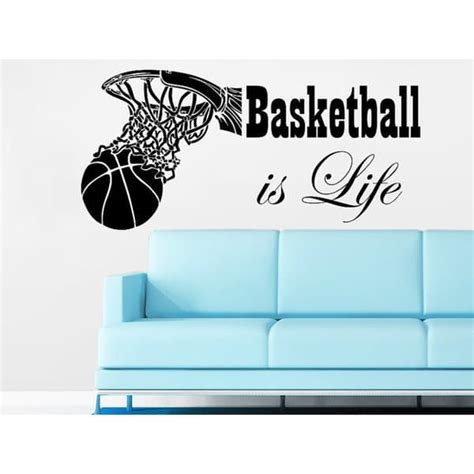 Basketball Is Life Wall Decal Quote Basketball Hoop Wall Decals Sports