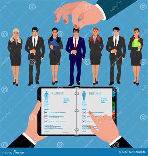 Human Resources Concept, Job Hunter, Vector Illustration Stock Vector