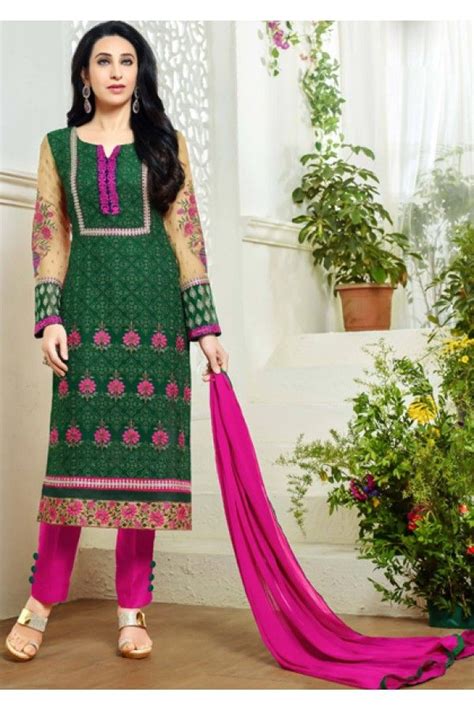 Karishma Kapoor In Green Georgette Salwar Suit 18136 Salwar Pattern Buy Dress Salwar