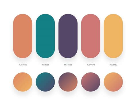 40 Beautiful Color Palettes With Their Similar Gradient