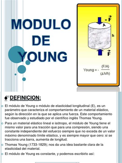 Modulo De Young El Módulo De Young Ingeniería De Productos Químicos